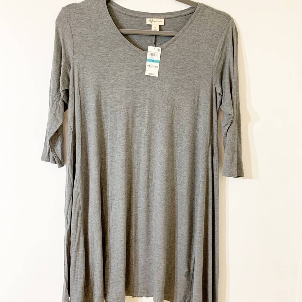 Style & co gray tunic NWT X